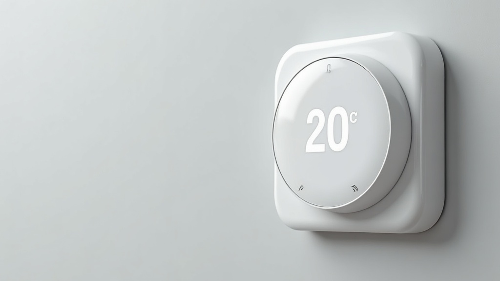 Thermostat connecte moderne sur mur