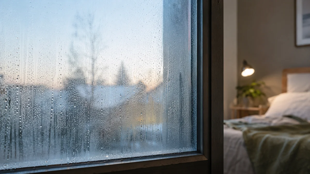 Condensation sur la fenêtre de la chambre le matin : que faire ?