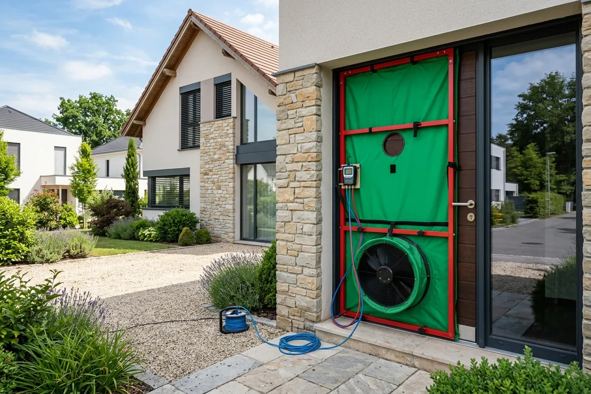Test d'étanchéité à l'air d'une maison par blower door en 2026