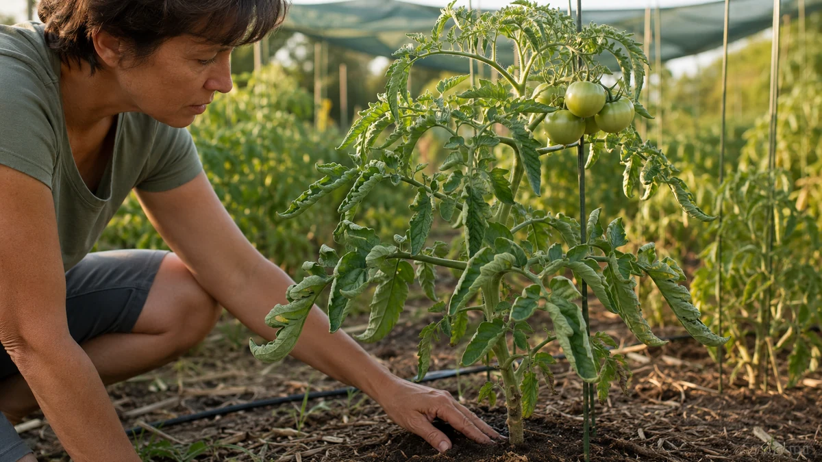 Feuilles de tomate qui s’enroulent : chaleur, eau ou virus ?