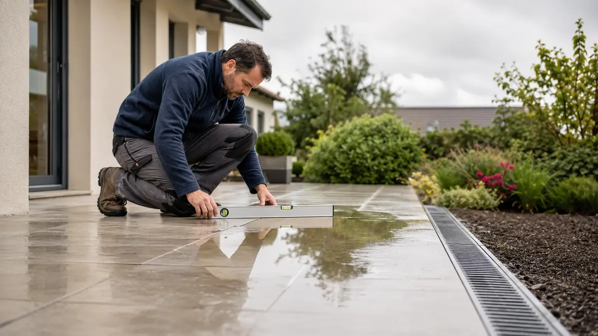 Eau qui stagne sur une terrasse après la pluie : diagnostic et solutions