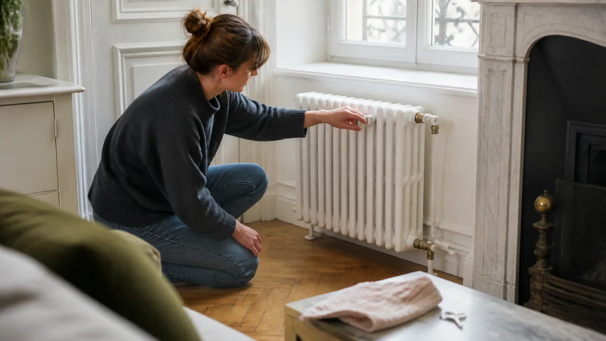 Radiateur contrôlé après une purge sans retour de chaleur